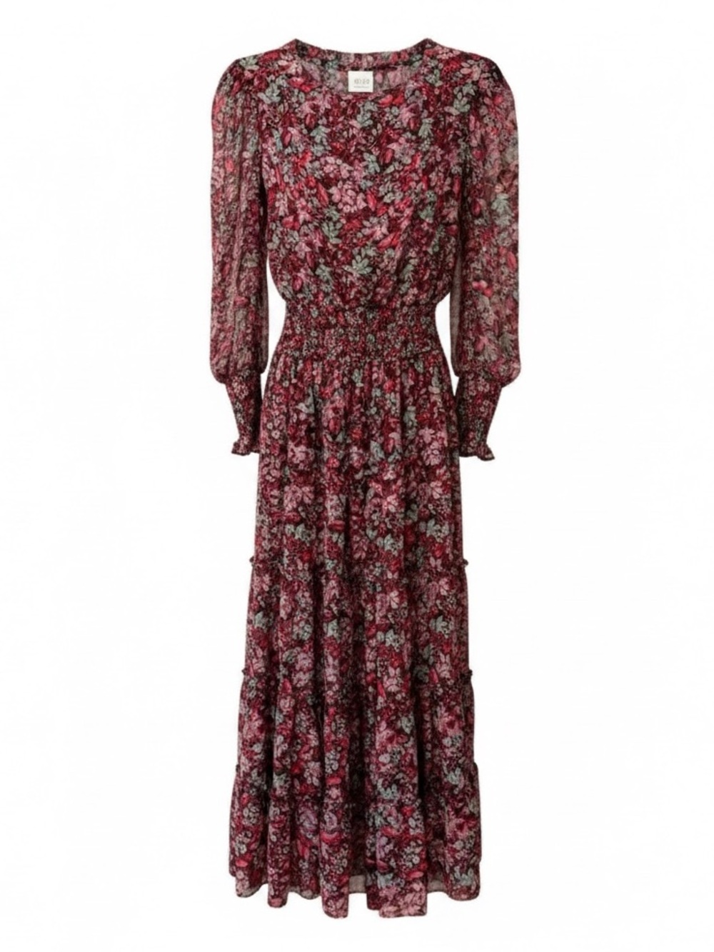 MISA Los Angeles Xirena Floral Ruffle Maxi Dress Purple Pink Size Small - Picture 1 of 12